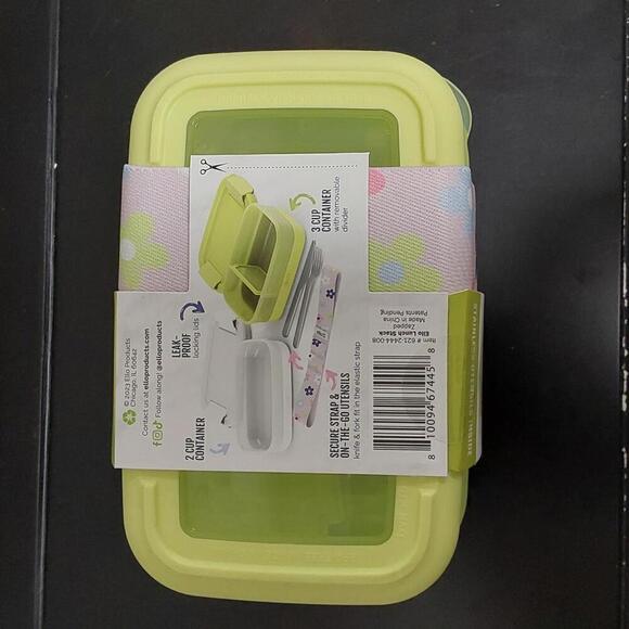 Ello 2pk Plastic Lunch Stack Food Storage Container | Yellow/White - Picture 4 of 7